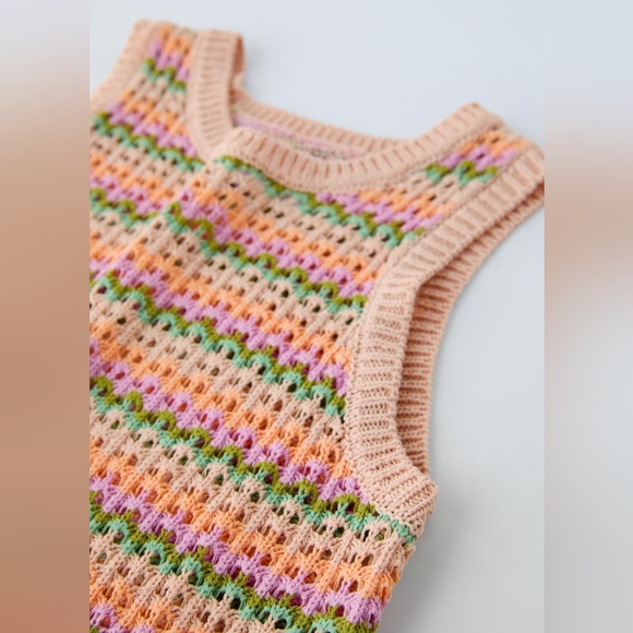 ZARA KIDS STRIPED KNIT DRESS - Picture 3 of 4